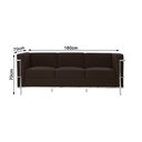 Ver imagem 2 de Sofa Le Corbusier 3 Lugares Inox em Couro Natural Marrom
