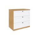 Ver imagem 1 de Cômoda de Quarto Infinity 3 Gavetas Savana/Branco - Genialflex