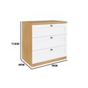 Ver imagem 2 de Cômoda de Quarto Infinity 3 Gavetas Savana/Branco - Genialflex