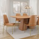 Ver imagem 6 de Conjunto 02 Cadeiras Livia Courissimo Whisky Estrutura Dourada - Ssx Multicoisas