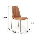 Ver imagem 7 de Conjunto 02 Cadeiras Livia Courissimo Whisky Estrutura Dourada - Ssx Multicoisas