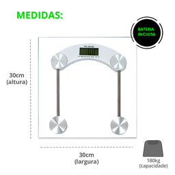 Balança Digital de Alta Precisão para Banheiro Academia Suporta180 Kg Eletrônica Lcd Vidro Temperado - 2