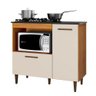Balcão 2 Portas para Cooktop 4 Bocas Zurique Kaiki Móveis Nature/off White - 6
