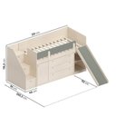 Ver imagem 3 de Cama Alta com Armários, Cômoda e Escorregador Artsy Casatema MadeiraOriginals Natural/Verde
