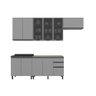 Cozinha Modulada Cerejeira Completa 5 Peças Sem Tampos Cinza - Bela Móveis - 1