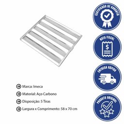 Kit com 5 Esteiras Imeca para Pães 5 Tiras Talas 7 Cm 58x70 509 - 2