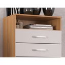 Ver imagem 4 de Cômoda 6 Gavetas com Nicho Aberto Armazenamento Compacta Multiuso Organizadora Cor Cinamomo Branco