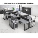 Ver imagem 2 de Mesa de Escritório em L Pé Painel Pe25 em MDP 125 x 125 x 60cm Cor Nogueira Casablanca e Base