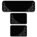 Ver imagem 1 de Kit de 3 Tapetes para Cozinha Rosas Antiderrapante