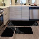Ver imagem 2 de Kit de 3 Tapetes para Cozinha Rosas Antiderrapante