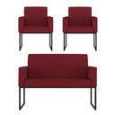 Ver imagem 1 de Kit Sofá 2 Lugares + 2 Poltronas para Recepção Sala Balaqui Cor:marsala Marsala
