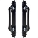 Ver imagem 1 de Puxador Duplo Mozart 215mm Preto Fosco Porta Pivotante Correr Passagem Madeira Vidro Colonial Clássi