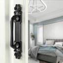 Ver imagem 2 de Puxador Duplo Mozart 215mm Preto Fosco Porta Pivotante Correr Passagem Madeira Vidro Colonial Clássi