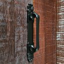 Ver imagem 6 de Puxador Duplo Mozart 215mm Preto Fosco Porta Pivotante Correr Passagem Madeira Vidro Colonial Clássi