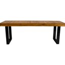 Ver imagem 2 de Banco Estilo Industria Tampo Madeira Maciça 120x30x45cm:marrom
