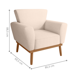 Conjunto Poltrona para Sala de Recepção Viana Linha Bege - 2