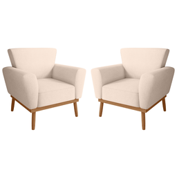 Conjunto Poltrona para Sala de Recepção Viana Linha Bege - 1