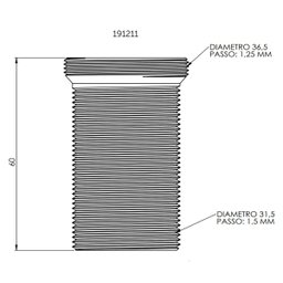 Porca Fixação Monocomando Importado 36,5 X 60 Mm - 191211 Blukit - 2