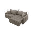 Ver imagem 2 de Sofá Cama Veludo em Madeira Eucalipto 240cm Meu Sofá Online B002 Veludo Capuccino