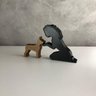 Escultura Decorativa Menina e seu Pinscher Pequena Vegras - 3
