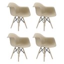 Ver imagem 1 de Conjunto Com 4 Cadeiras Eames Com Braço Fendi Empório Tiffany Base Em Polipropileno