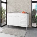 Ver imagem 1 de Balcão de Cozinha Bianca 1,20m 2 Portas 3 Gavetas Cor:branco
