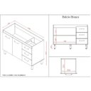 Ver imagem 5 de Balcão de Cozinha Bianca 1,20m 2 Portas 3 Gavetas Cor:branco