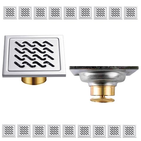 Ralo Inox 10x10 Anti Odor Kit 18 Uni Banheiro Anti Inseto Anti Corrosao Casa Cozinha Lavabo Seguro H