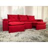 Sofá Retrátil e Reclinável 2,70m em Tecido Veludão C/pillow Nos Braços Athenas:vermelho/270cm - 3