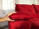 Ver mais imagens de Sofá Retrátil e Reclinável 2,70m em Tecido Veludão C/pillow Nos Braços Athenas:vermelho/270cm
