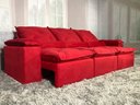Ver imagem 2 de Sofá Retrátil e Reclinável 2,70m em Tecido Veludão C/pillow Nos Braços Athenas:vermelho/270cm