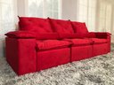 Ver imagem 5 de Sofá Retrátil e Reclinável 2,70m em Tecido Veludão C/pillow Nos Braços Athenas:vermelho/270cm