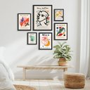 Ver imagem 1 de Conjunto 6 Quadros Papiers Découpés Matisse e Miró:madeira Preta