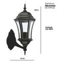 Ver imagem 3 de Arandela Colonial Clássica 6 Vidros 60cm em Alumínio Preto Lumavi