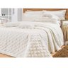 Kit Cobre Leito Casal 03 Peças Bordado Percal Amande Palha - 1