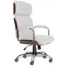 Cadeira Eames Wood Presidente Linha Capa em Madeira Branca Braços e Base Cromados - 1