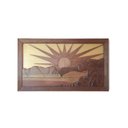 Ver imagem 1 de Quadro Painel Nascer do Sol Madeira Nobre em Alto Relevo Artesanal