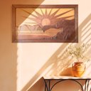 Ver imagem 3 de Quadro Painel Nascer do Sol Madeira Nobre em Alto Relevo Artesanal