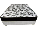 Ver imagem 2 de Cama Box Casal Suede Cinza + Colchão Casal Suede Preto Espuma 138x188x55