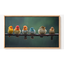 Ver imagem 2 de Quadro Decorativo N°45 85x50cm - Panorâmico Pássaros na Chuva - Rollflex