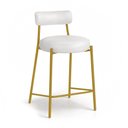 Ver imagem 5 de Banqueta Cozinha Média com Encosto Industrial Dourado Londres PU D03 - D'Rossi