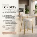 Ver imagem 2 de Banqueta Cozinha Média com Encosto Industrial Dourado Londres PU D03 - D'Rossi