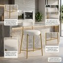 Ver imagem 4 de Banqueta Cozinha Média com Encosto Industrial Dourado Londres PU D03 - D'Rossi