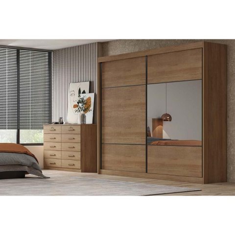 Guarda Roupa Casal 2 Portas e 4 Gavetas Belmonte/brusque Cumaru 23 - Novo Horizonte