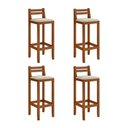 Ver imagem 1 de Kit 4 Banquetas Ibiza Assento em Couro Sintético Base Madeira Maciça sem Encosto Malbec Hello