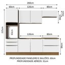 Ver imagem 3 de Cozinha Completa Lux Com Armário E Balcão 6 Portas 5 Gavetas
