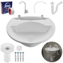 Ver imagem 1 de Pia Lavatório Banheiro 4l + Torneira Branca + Sifão