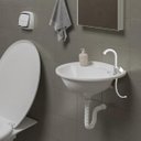 Ver mais imagens de Pia Lavatório Banheiro 4l + Torneira Branca + Sifão