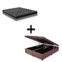 Ver imagem 1 de Cama Box Baú Casal 138 Bipartido Tecido Sintético Marrom Com Colchão Espuma D20 - Tampo Preto Bello