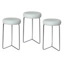 Ver imagem 1 de Kit 3 Banqueta Banco Aço Média Cozinha Bar Balcão 60cm Bege